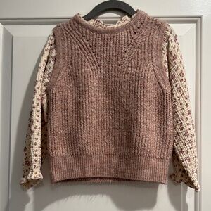 Zara Pink Vest with Floral Sleeves